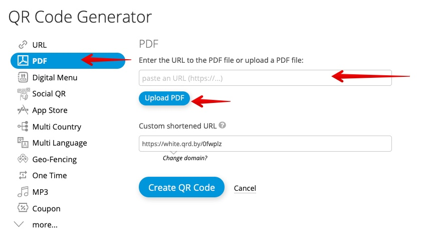 QR Code PDF creation