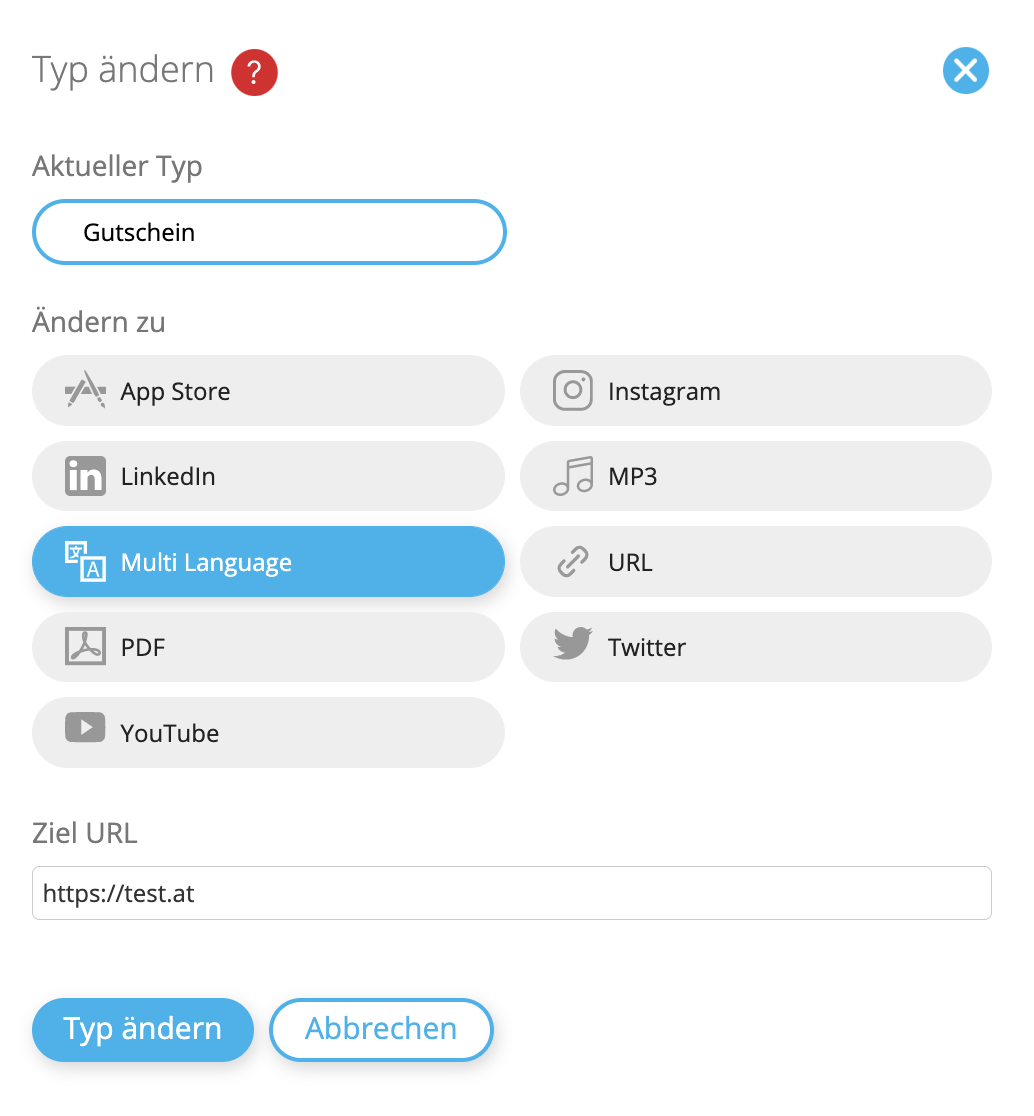 Landing Page Type Change Mask