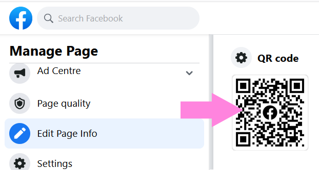 Manage Facebook Page Dialog with QR Code