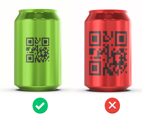 QR Code printed on a tube