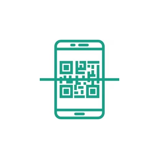 Mobile device scans a QR Code