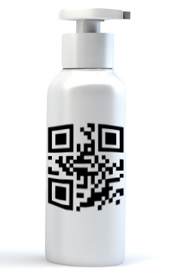 QR Code printed on a tube