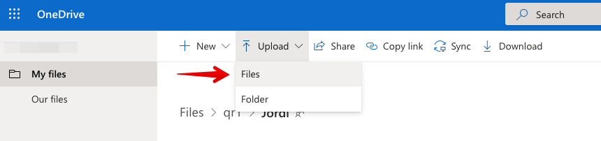 select folder onedrive