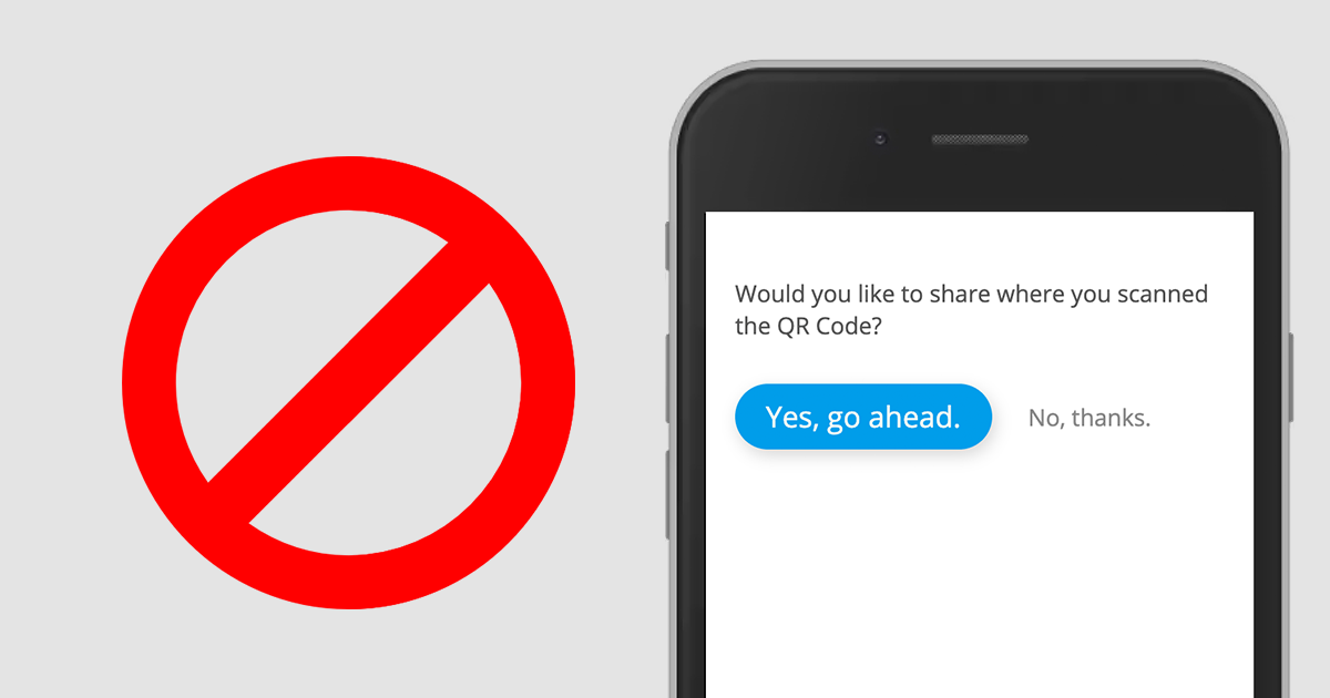 How do I turn off the custom GPS dialogue when a user scans a QR Code?