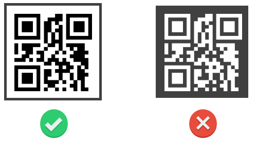 2 códigos QR. Uno en positivo y otro en negativo