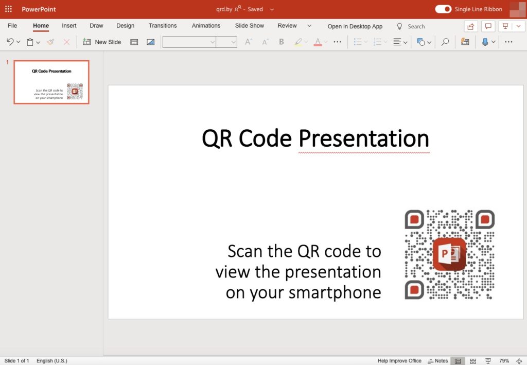 powerpoint presentation with qr code