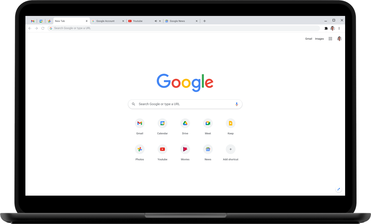 Google Chrome on laptop
