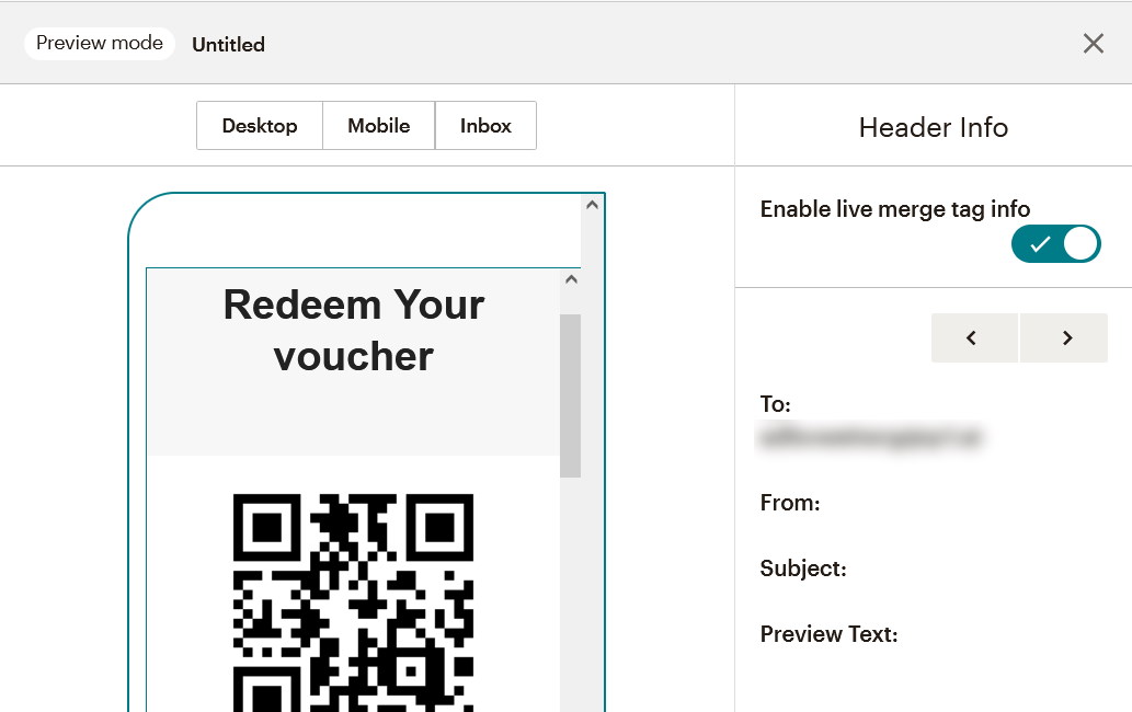 How do I send unique QR Code vouchers to a Mailchimp mailing list?