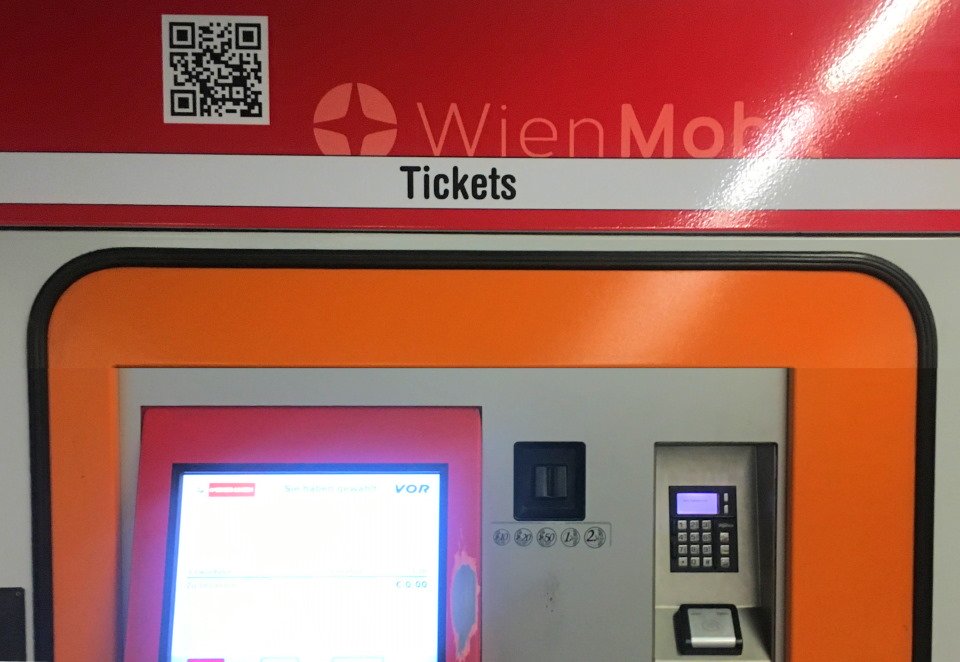 QR Code on ticket machine