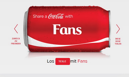 Coca Cola can with invitation to share
